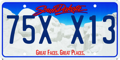 SD license plate 75XX13