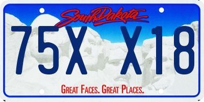 SD license plate 75XX18