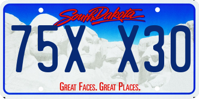 SD license plate 75XX30