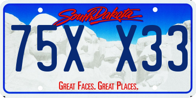 SD license plate 75XX33