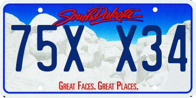 SD license plate 75XX34