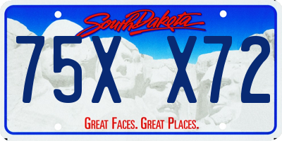 SD license plate 75XX72