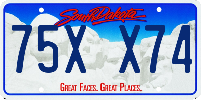 SD license plate 75XX74