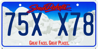 SD license plate 75XX78