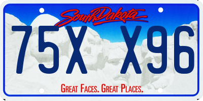 SD license plate 75XX96