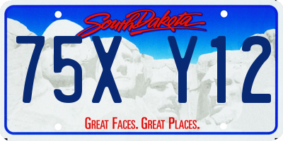 SD license plate 75XY12