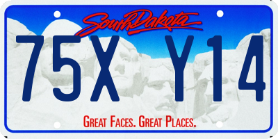 SD license plate 75XY14