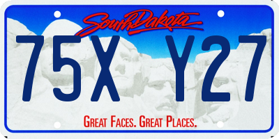 SD license plate 75XY27