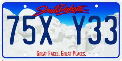 SD license plate 75XY33