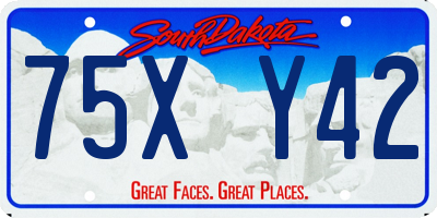 SD license plate 75XY42