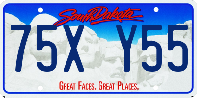 SD license plate 75XY55