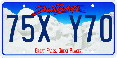 SD license plate 75XY70