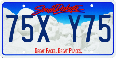 SD license plate 75XY75