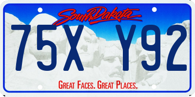 SD license plate 75XY92