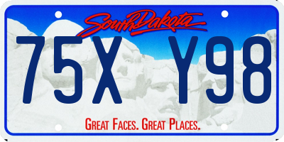 SD license plate 75XY98