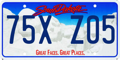SD license plate 75XZ05