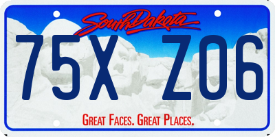 SD license plate 75XZ06