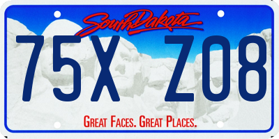 SD license plate 75XZ08