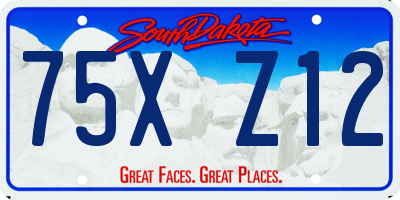 SD license plate 75XZ12