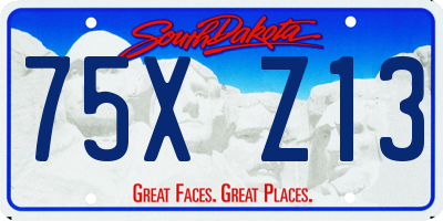 SD license plate 75XZ13