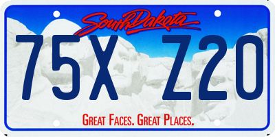 SD license plate 75XZ20