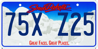 SD license plate 75XZ25