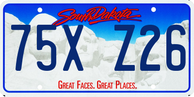 SD license plate 75XZ26
