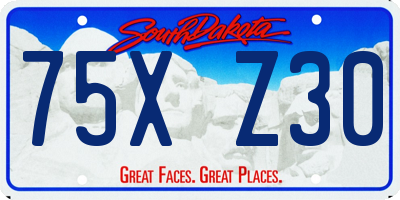 SD license plate 75XZ30