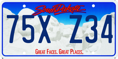 SD license plate 75XZ34