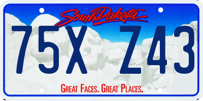 SD license plate 75XZ43