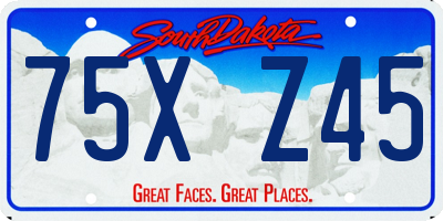 SD license plate 75XZ45