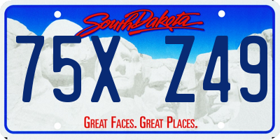 SD license plate 75XZ49