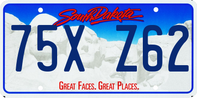 SD license plate 75XZ62
