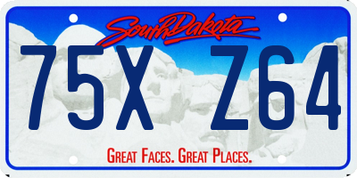 SD license plate 75XZ64
