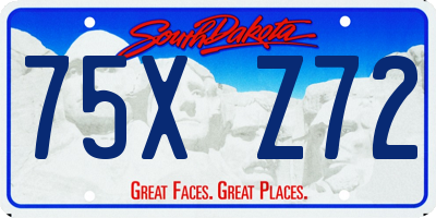 SD license plate 75XZ72