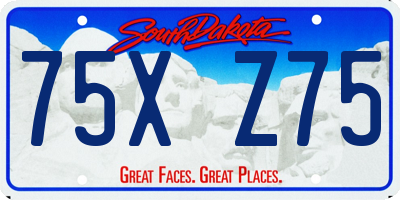 SD license plate 75XZ75