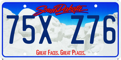 SD license plate 75XZ76