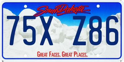 SD license plate 75XZ86