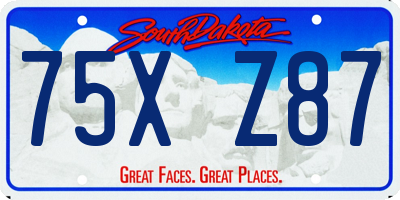 SD license plate 75XZ87