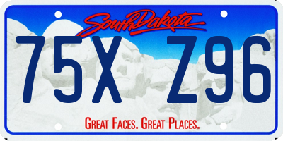SD license plate 75XZ96