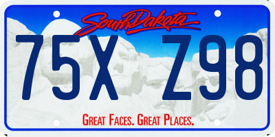 SD license plate 75XZ98