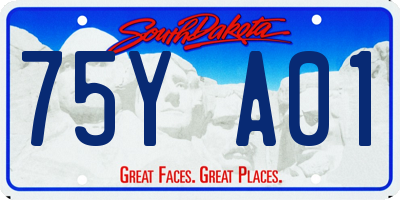 SD license plate 75YA01