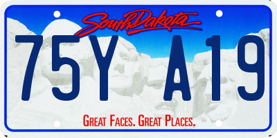 SD license plate 75YA19