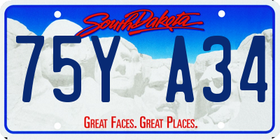 SD license plate 75YA34