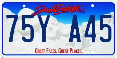 SD license plate 75YA45