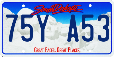 SD license plate 75YA53