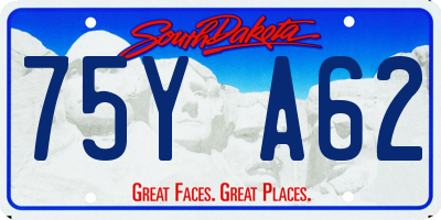 SD license plate 75YA62