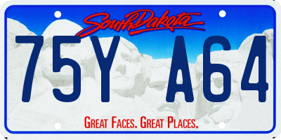 SD license plate 75YA64