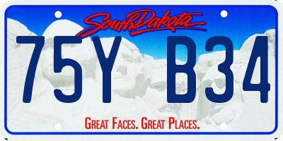 SD license plate 75YB34