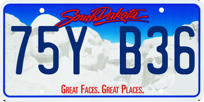 SD license plate 75YB36